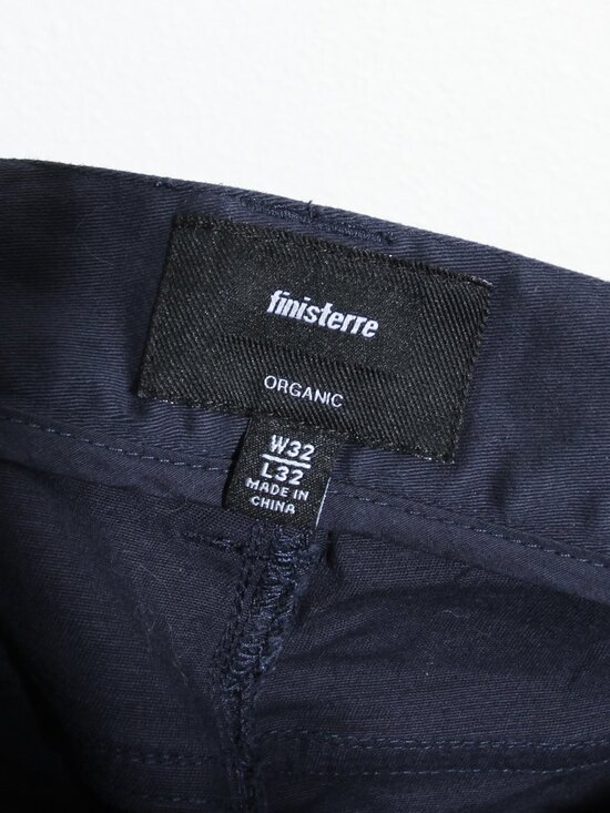 Finisterre Koerner Organic Cotton Trouser Pant Navy Blue Slim Size W32 x L32 - Picture 14 of 16
